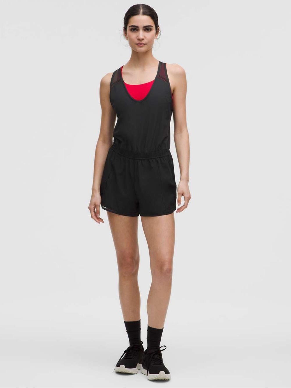 389. Lululemon Hotty Hot Running Romper * Lace Trim Black